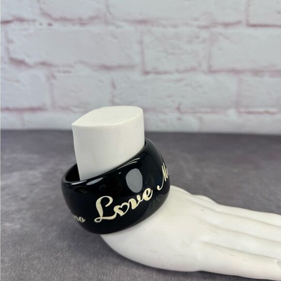 Love Moschino Wide Love Black Bangle Bracelet - Picture 4 of 8